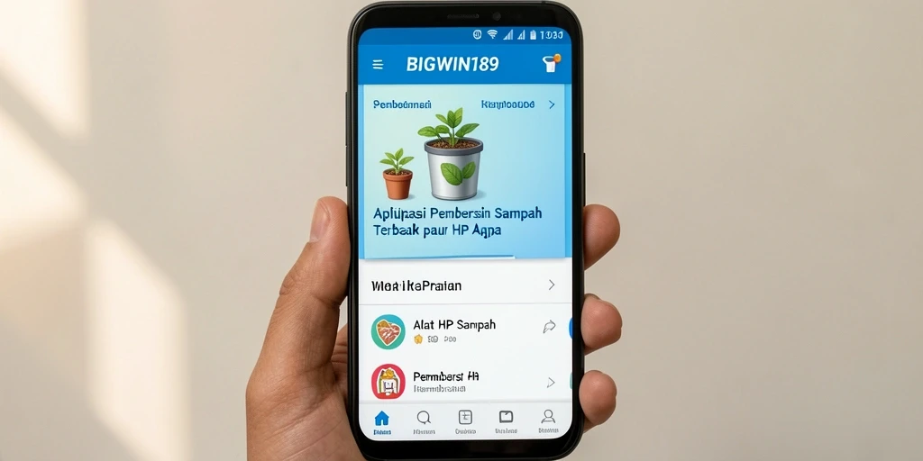 Tampilan antarmuka BIGWIN189 yang sederhana dan fungsional untuk Pembersih Sampah.