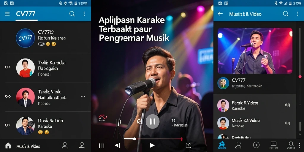 Tampilan antarmuka aplikasi karaoke CV777 yang ramah pengguna.