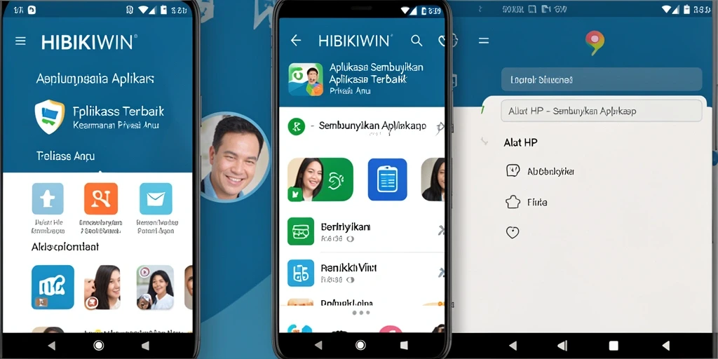 Tampilan antarmuka HIBIKIWIN yang intuitif untuk menyembunyikan aplikasi.