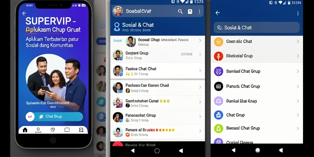 Antarmuka pengguna SUPERVIP yang menarik untuk Chat Grup.
