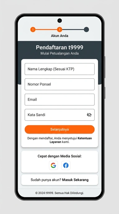 Panduan Lengkap Registrasi Akun t9999 di Android